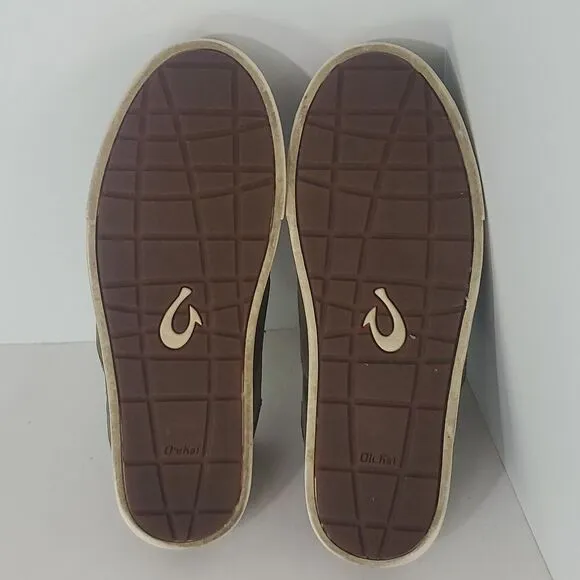 OluKai Kahu 'ILI Drop Heel Leather Men's Slip-On Shoes Size 9