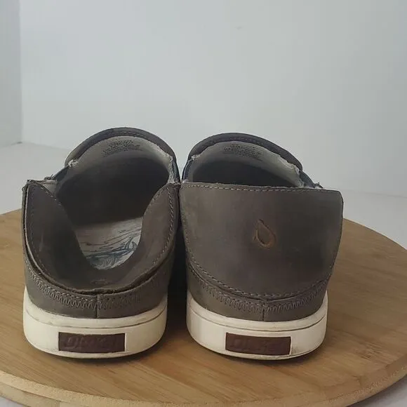 OluKai Kahu 'ILI Drop Heel Leather Men's Slip-On Shoes Size 9