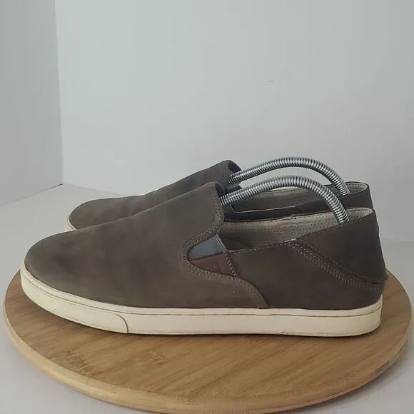 OluKai Kahu 'ILI Drop Heel Leather Men's Slip-On Shoes Size 9