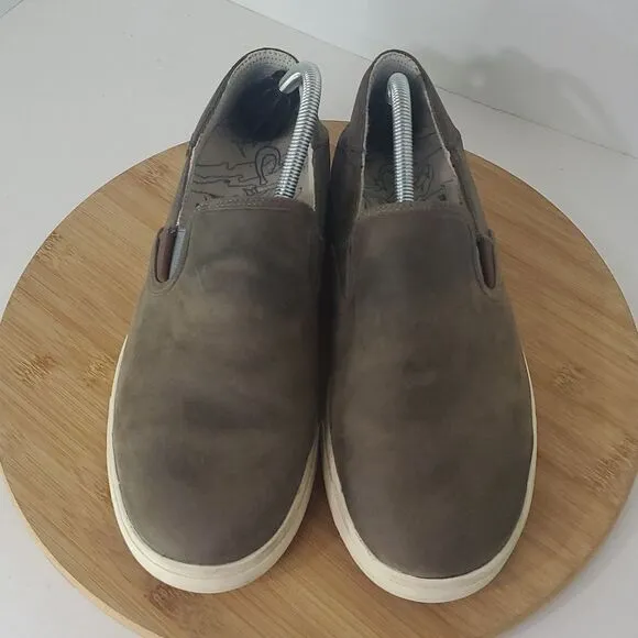 OluKai Kahu 'ILI Drop Heel Leather Men's Slip-On Shoes Size 9