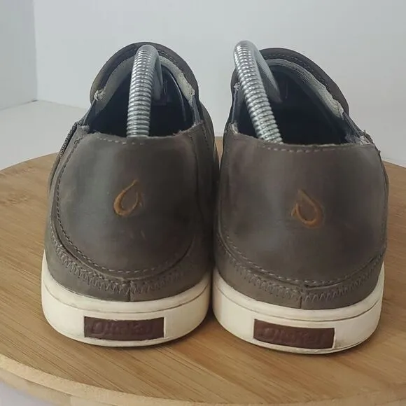 OluKai Kahu 'ILI Drop Heel Leather Men's Slip-On Shoes Size 9