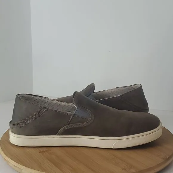 OluKai Kahu 'ILI Drop Heel Leather Men's Slip-On Shoes Size 9