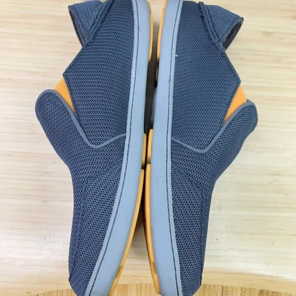 OluKai Mens 10 Nohea Mesh Slip-On Shoes Dark Shadow Gray Boat 10188-4242 EUC