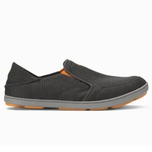OluKai Mens 10 Nohea Mesh Slip-On Shoes Dark Shadow Gray Boat 10188-4242 EUC