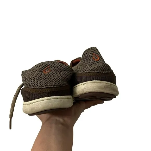 Olukai Mens Nohea Lace Mesh Brown Shoes Size 11 US 44 EU