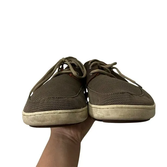 Olukai Mens Nohea Lace Mesh Brown Shoes Size 11 US 44 EU