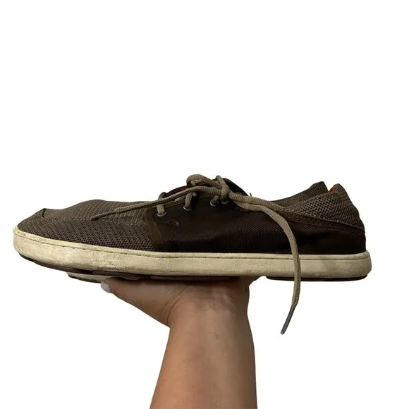 Olukai Mens Nohea Lace Mesh Brown Shoes Size 11 US 44 EU