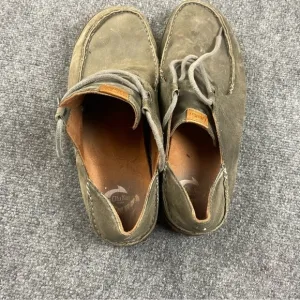 OLUKAI Men’s Ohana Lace Up Nubuck Shoes Grey Leather size: 11