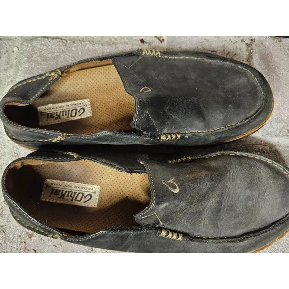 OluKai Moloā Men’s Leather Slip On Shoes Mens 8