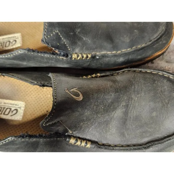 OluKai Moloā Men’s Leather Slip On Shoes Mens 8