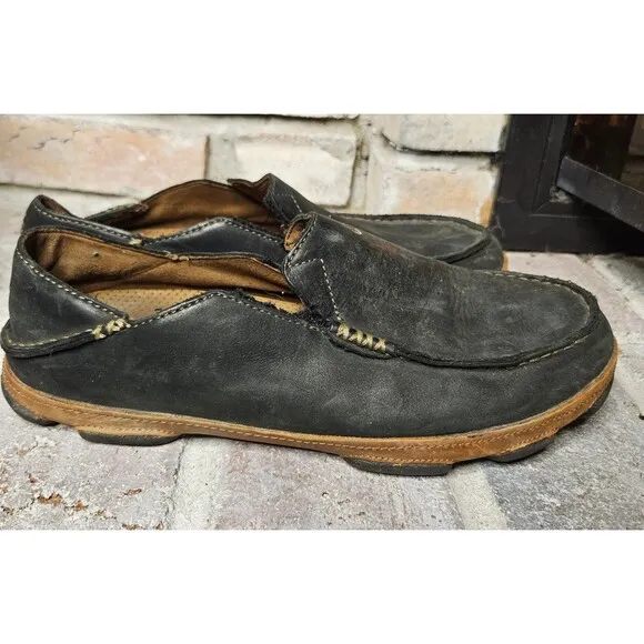 OluKai Moloā Men’s Leather Slip On Shoes Mens 8