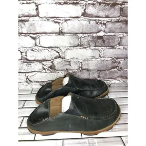 Olukai Moloa Black  Leather Slip On Loafers Casual Drop Heel Shoes Men Sz 11M US
