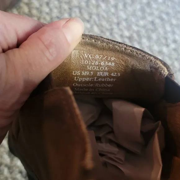 Olukai Moloa Darkwood Slipper Shoes Brown Leather Men's Size 9.5