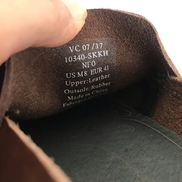 OluKai Ni’o Dark Wood Rum Brown Leather Slip On Drop Heel Loafer Shoes Men Sz 8