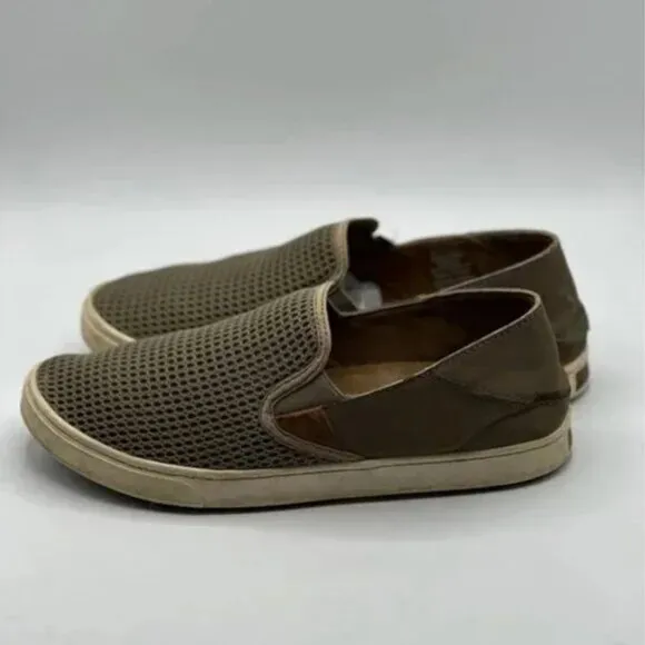 OluKai Women's Pehuea Drop in Heel Sneakers Low Top Slip On Mesh Shoes Size 10
