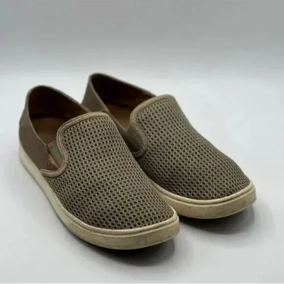 OluKai Women's Pehuea Drop in Heel Sneakers Low Top Slip On Mesh Shoes Size 10