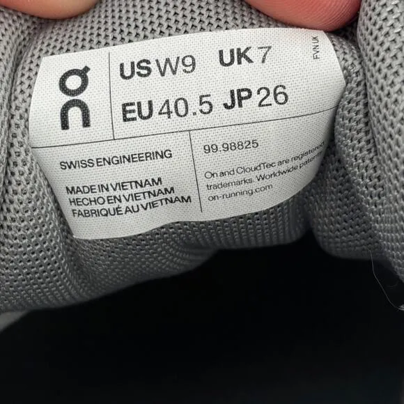 On Cloud 5 On Running Terry Womens 9 Gray Glacier Lunar Shoes Athletic Outdoor