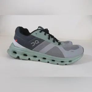 On Cloudrunner Alloy Gray Moss Green Running Sneakers Shoes-Mens 8.5 OR Women 10
