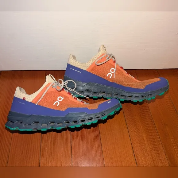 On Cloudultra Trail Running Shoes Mens 11 Orange Flame Purple Cloud Hiking