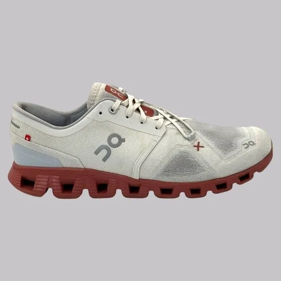 ON Running Cloud X 3 Men's Size 10 Ice Auburn Comfortable Athletic Running Shoes