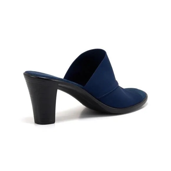 Onex Womens Crista Elastic Upper Heeled Sandal - Navy NEW