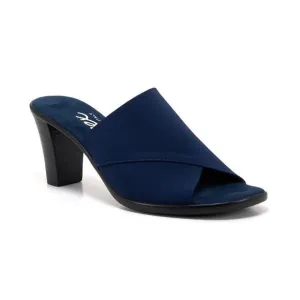 Onex Womens Crista Elastic Upper Heeled Sandal - Navy NEW