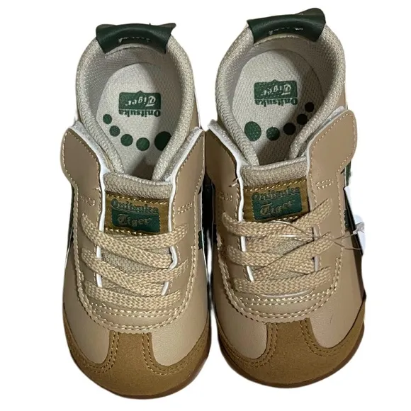 Onitsuka Tiger Mexico 66 Sneakers Toddler Size 8 Kids Beige Green Retro Shoes