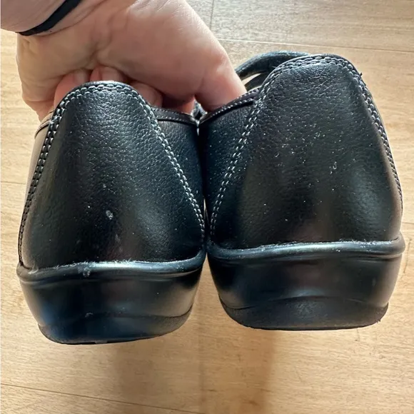 Orthofeet Black Genuine Leather Mary Jane Strap Loafer Ergonomic Walking Shoes