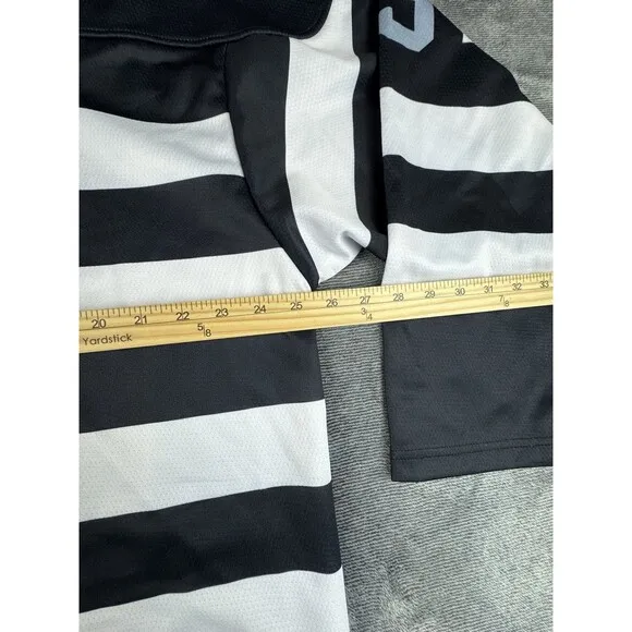 Otter Spit Mens Hockey Jersey Size XL Black White County Jail Inmate Madness