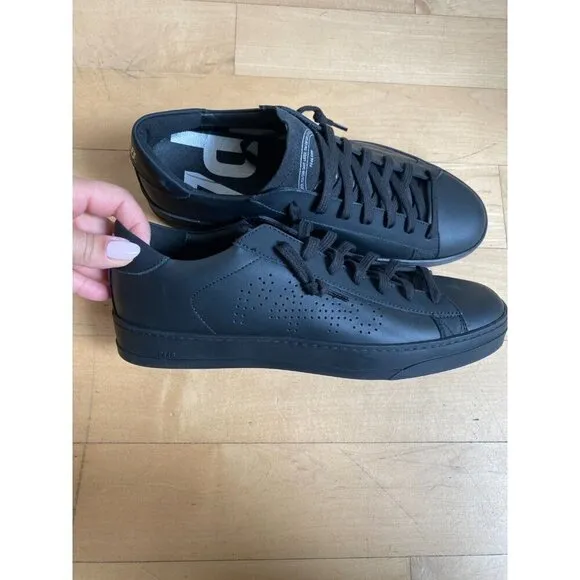 P448 &quot;jack&quot; all black sneakers mens Missized* 41 &amp; 42 leather