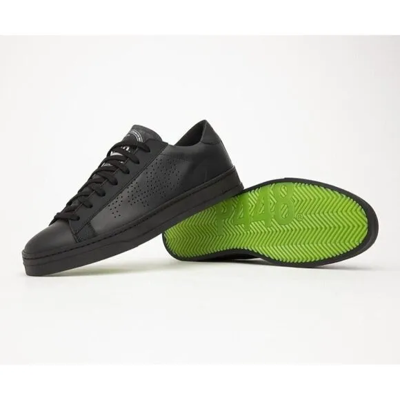 P448 &quot;jack&quot; all black sneakers mens Missized* 41 &amp; 42 leather