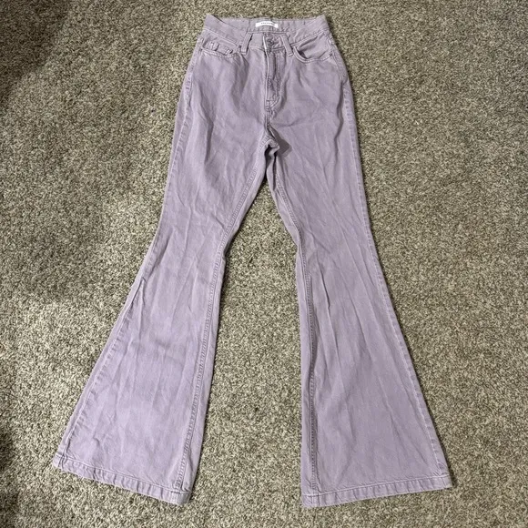 PacSun High Rise Flare Jeans in Lilac Purple Size 24