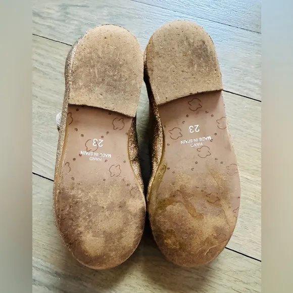 Papanatas Toddler Girls Gold Glitter Leather Shoes Mary Jane size EU 23