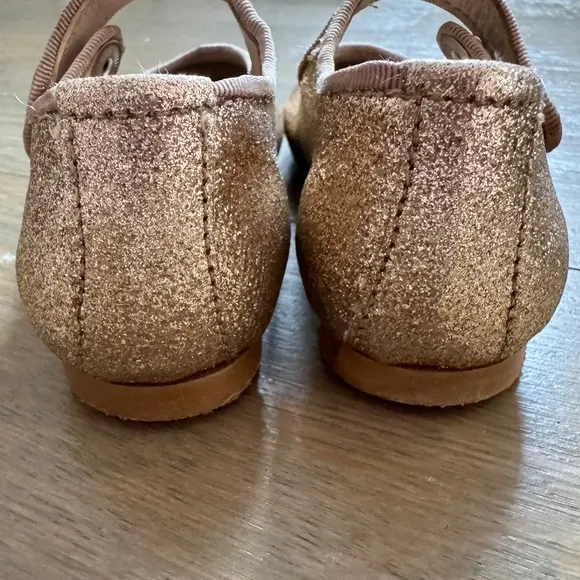Papanatas Toddler Girls Gold Glitter Leather Shoes Mary Jane size EU 23