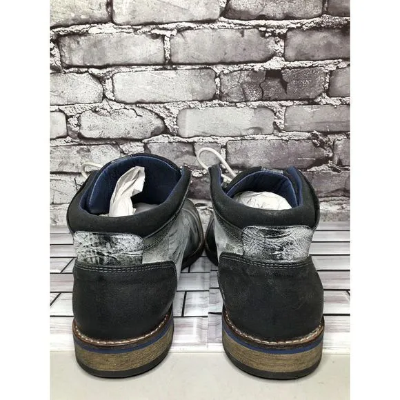 PARC Charcoal Gray Leather Distressed Ankle Lace Up Shoes Men’s Sz 10M US/43EU