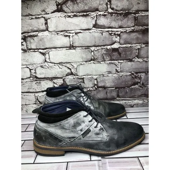 PARC Charcoal Gray Leather Distressed Ankle Lace Up Shoes Men’s Sz 10M US/43EU