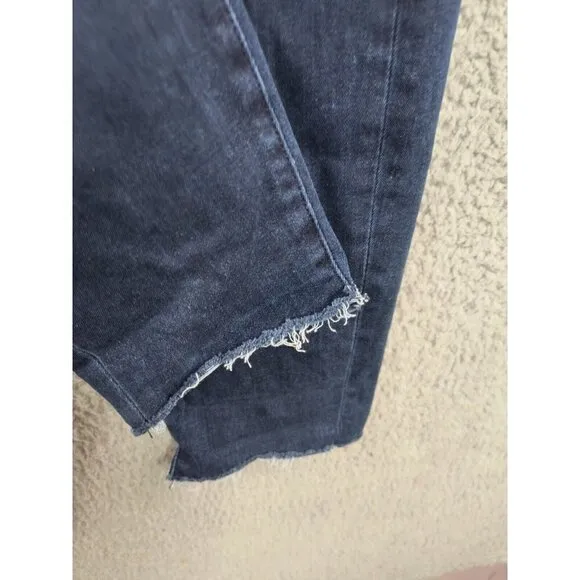Parker Smith Womens Classic Skinny Ankle Crop Solid Blue Denim Jeans Size 32