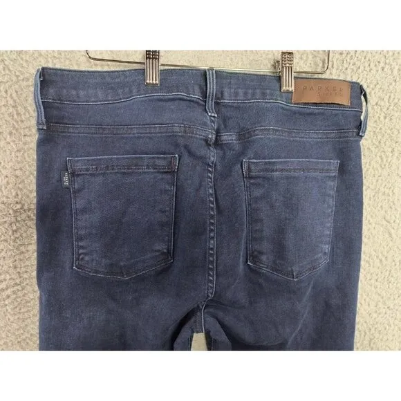 Parker Smith Womens Classic Skinny Ankle Crop Solid Blue Denim Jeans Size 32