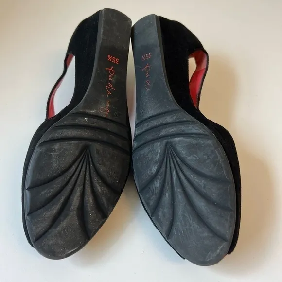 Pas De Rouge Suede Peep Toe Sandals. Excellent Condition. Size 5.5