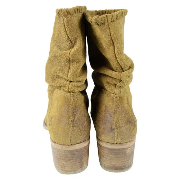 Patricia Nash Booties Raw Distressed Suede Monte Cognac Ankle Western Boots 7.5