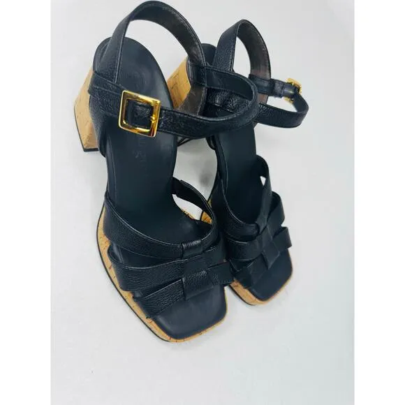 Paul Green Classic Tina Black retro sandal   size UK 4.5 / US 7