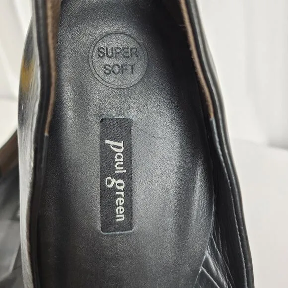 PAUL GREEN Rendi Women's Black Leather Pump Shoes - Size 6.5 Like New