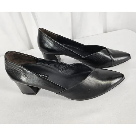 PAUL GREEN Rendi Women's Black Leather Pump Shoes - Size 6.5 Like New