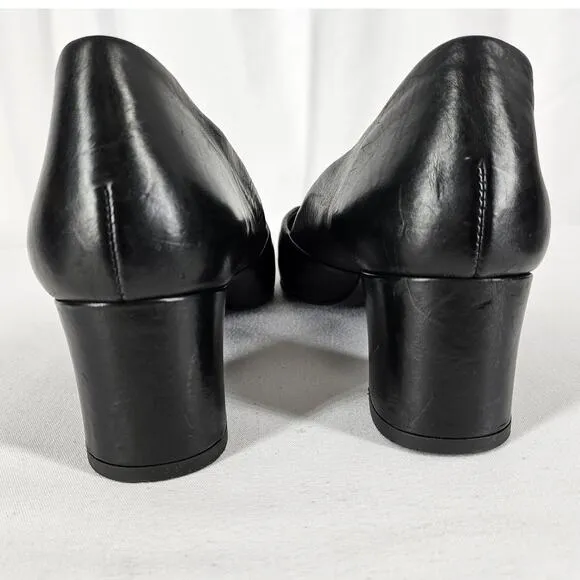 PAUL GREEN Rendi Women's Black Leather Pump Shoes - Size 6.5 Like New