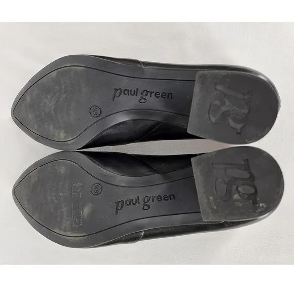 PAUL GREEN Rendi Women's Black Leather Pump Shoes - Size 6.5 Like New