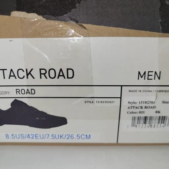 Pearl iZumi Attack Road Cycling Shoes Mens Size Black New in Box