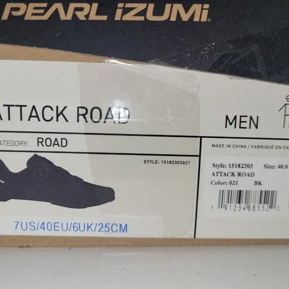 Pearl iZumi Attack Road Cycling Shoes Mens Size Black New in Box