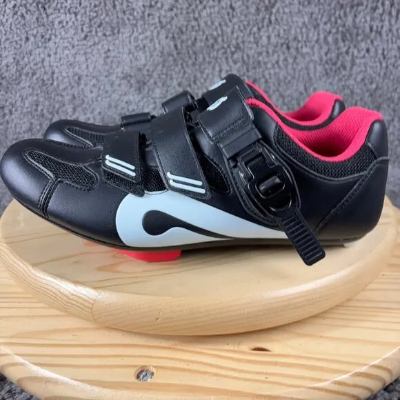 Peleton Indoor Cycling Shoes Size 42 Mens 8.5 Black Red 3 Bolt Bike Sneakers