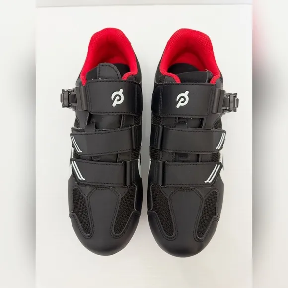 Peloton Black and Red Cycling Shoes w Clips - 42