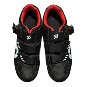 Peloton Black and Red Cycling Shoes with Red Interior